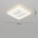 Axyaa Bladeless LED Ceiling Fan Chandelier for Bedroom, Living Room - Square Design