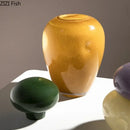 Axyaa Glass Vase with Cover: Decorative Desk & Room Aesthetic Floral Pot