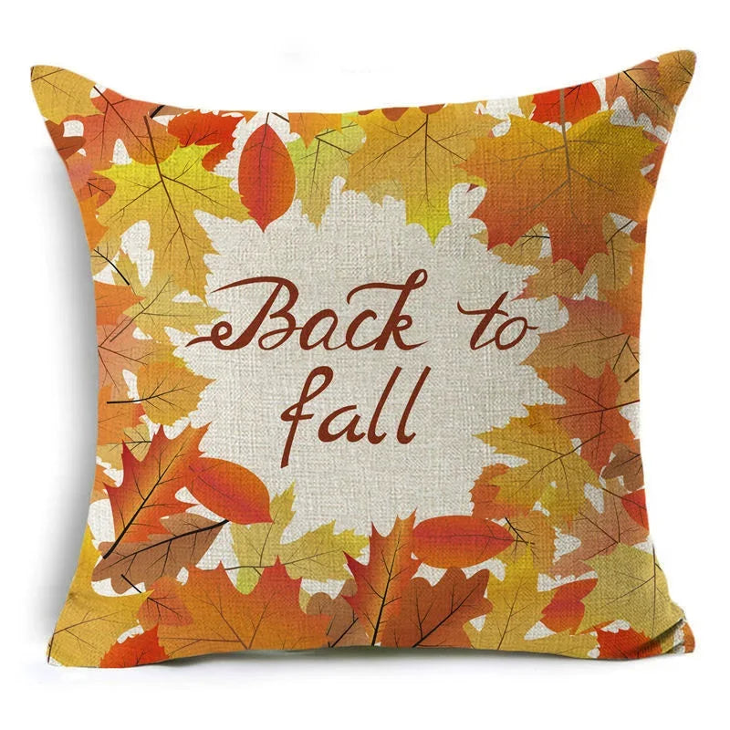 Axyaa Autumn Print Style Thanksgiving Pillow Case - Decorative Plant Cushion Cover