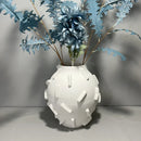 Axyaa Geometric Block Ceramic Vase: Abstract Floral Arrangement Home Decor