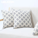 Axyaa White Linen Print Cushion Cover for Living Room and Bedroom