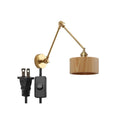 Axyaa Nordic Wood LED Wall Lamp Sconce with Swing Arm and Pull Chain Switch