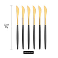Axyaa Gold Knife Cutlery Set - 6Pcs Stainless Steel Sharp Dinnerware Kitchen Flatware