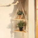Axyaa Triangle Wooden Wall Shelves 1/2/3-Tier Boho Rustic Home Decor