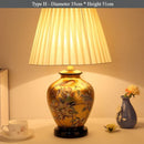 Axyaa Ceramic Flower Bird Table Lamp with Fabric Lampshade - LED Floor Light for Living Room and Bedroom