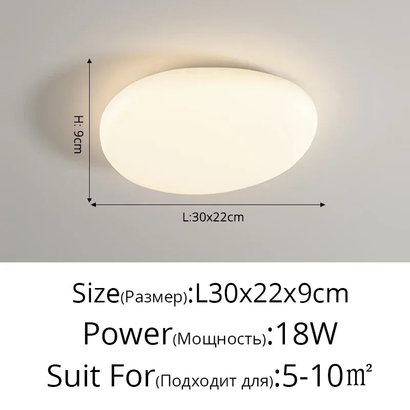 Axyaa Nordic LED Cream Ceiling Lamp for Modern Spaces