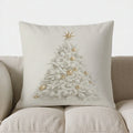 Axyaa White Christmas Tree Star Pillow Cover for Sofa Bedroom Car