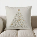 Axyaa White Christmas Tree Star Pillow Cover for Sofa Bedroom Car