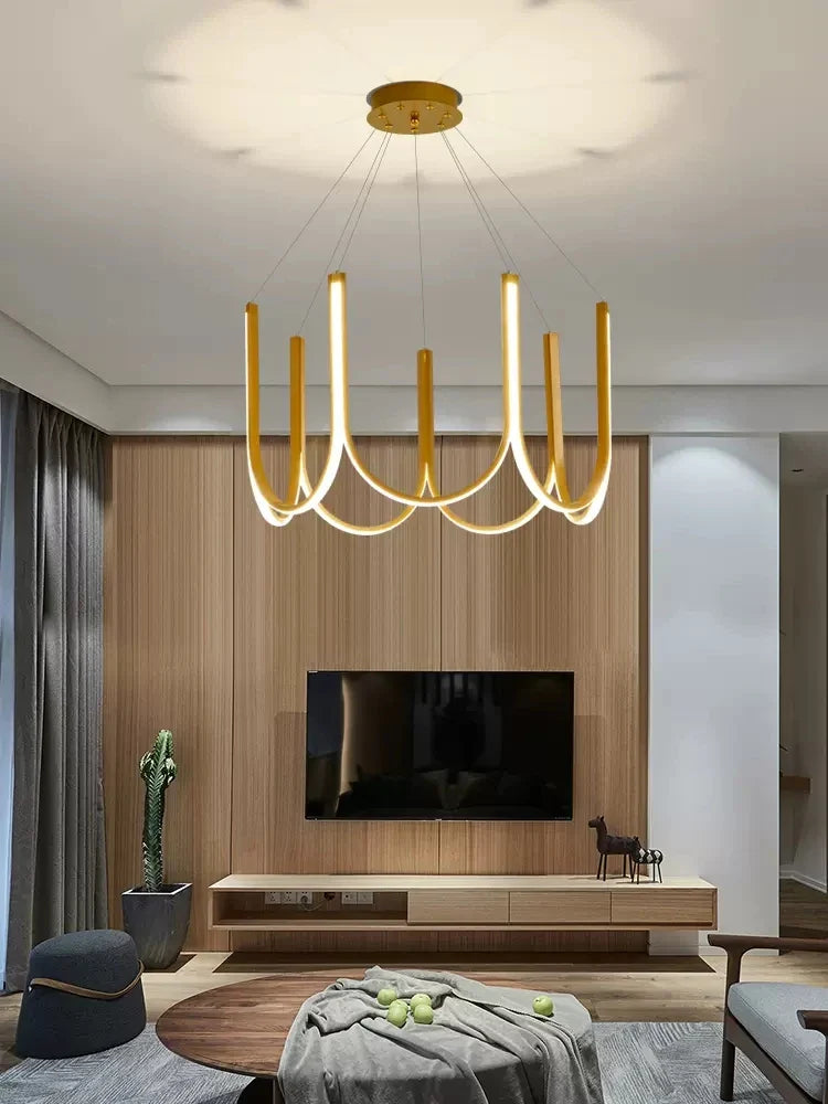 Axyaa Nordic Minimalism LED Chandelier Aluminium Pendant Light for Living Room
