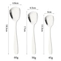 Axyaa Stainless Steel Flat Spoons Set for Soup Stirring - 3 Sizes Kitchen Flatware