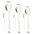 Axyaa Stainless Steel Flat Spoons Set for Soup Stirring - 3 Sizes Kitchen Flatware