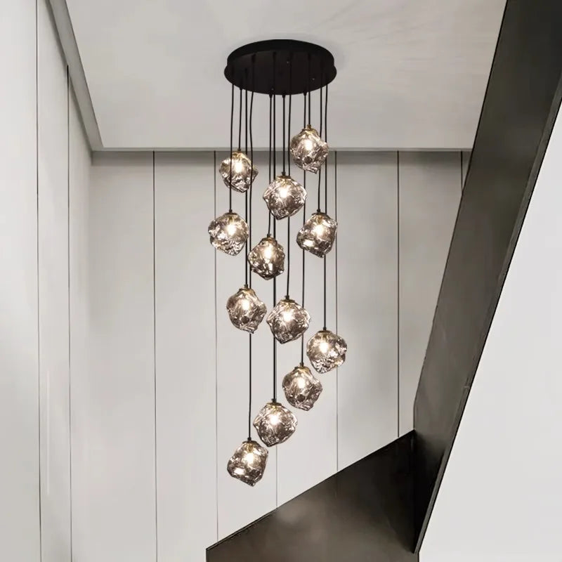 Axyaa Staircase Chandeliers LED Pendant Lamps Modern Home Indoor Lighting