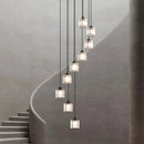 Axyaa Crystal Chandelier Stair Pendant Lamp Living Room Lighting