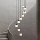 Axyaa Crystal Chandelier Stair Pendant Lamp Living Room Interior Lighting