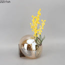 Brown Glass Vase with Marble Base for Modern Home Decor by Axyaa