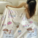 Axyaa Cartoon Print Lambs Wool Blanket: Soft and Cozy Throws for Sofa, Office, and Naps