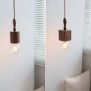 Axyaa Wood Handle LED Pendant Lights Bedroom Bar Living Dining Room Vintage Industrial Hanging Lamp