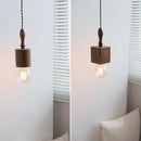 Axyaa Industrial Wood Handle LED Pendant Light for Bedroom Kitchen Bar Decor