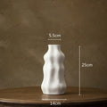 Axyaa Ceramic Face Vase Black White Grooves for Flower Arrangement Terrarium Decor