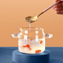 Axya Glass Stew Pot with Transparent Cover and Soup Bowl, Home Kitchen Supplies