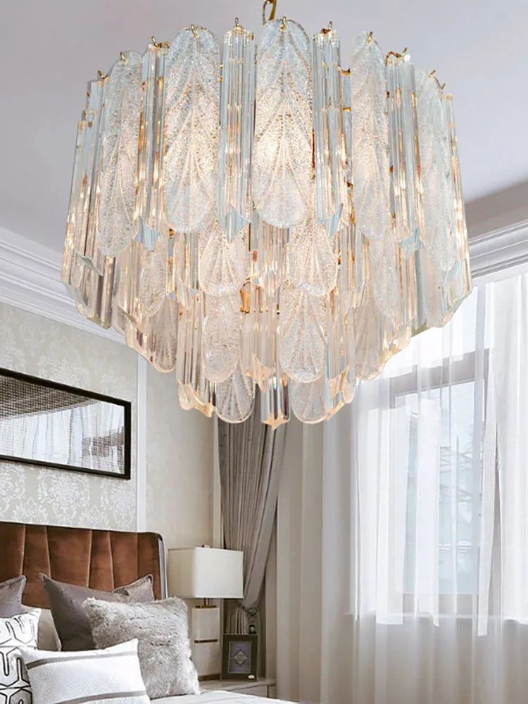 Axyaa Crystal Bedroom Pendant Lamp - Luxurious Glass Indoor Lighting