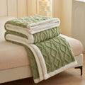 Axyaa Water Cube Fleece Blanket: Soft, Warm Double Layer Sofa Nap Flannel Blanket