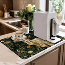 Axyaa Watercolor Forest Kitchen Mat: Absorbent, Antiskid, Quick Drain, Tableware & Dish Drying