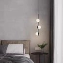 Axyaa LED Glass Ball Chandelier: Modern Minimalist Dining Room Hanging Lamp