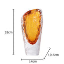 Axyaa Amber Glass Vase: Hydroponic Plant Pot for Table Decor and Flower Arrangements