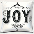Axyaa Snowflake Merry Christmas Joy Pillow Cover for Sofa Bedroom Car