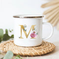 Floral Enamel Mugs: Vintage Design by Axyaa - Perfect for Coffee, Tea, and Desserts