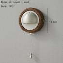 Axyaa Wooden Wall Lamp with Switch, Elegant E27 Bulb in Gold, Silver, or Brass