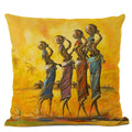 African Tribal Life Oil Painting Decorative Cushion Cover for Axyaa Branded Linen Pillowcase