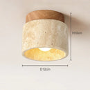 Axyaa Yellow Travertine Ceiling Light: Japanese Wabi-sabi Style for Elegant Decoration