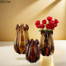 Amber Crystal Vase by Axyaa - Hydroponic Dried Flower Arrangement & Decorative Crafts