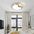 Axyaa Modern Iron LED Round Ceiling Light Fixture for Bedroom Living Room