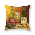 Axyaa Red Wine & Lotus Flower Decorative Pillow Cover 45x45cm