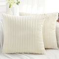 Axyaa Corduroy Cushion Cover 45x45 Soft Fluffy Strip Pillow Cover 50x50