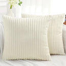 Axyaa Corduroy Cushion Cover 45x45 Soft Fluffy Strip Pillow Cover 50x50