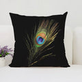 Axyaa Peacock Feathers Cushion Cover Set for Bed and Sofa