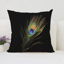 Axyaa Peacock Feathers Cushion Cover Set for Bed and Sofa