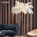 Luxury Ostrich Feather Floor Lamp by Axyaa - Elegant Home Decor & Lighting Solution