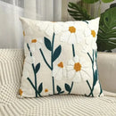 Boho Floral Tufted Cotton Throw Pillow Cover for Couch and Bed by Axyaa