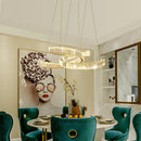 Axyaa Crystal LED Pendant Lights Remote Control Dimmable Steel Suspension Lamp