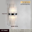 Axyaa Crystal Gold/Black Wall Sconce - Elegant Stainless Steel Lighting for Home Decor