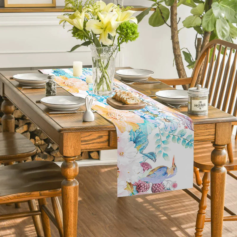 Axyaa Floral Table Runner for Kitchen Dining Decor