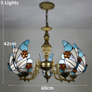 Axyaa Butterfly Design Stained Glass Chandelier - Colorful Lighting for Home and Business
