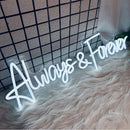 Axyaa Always & Forever LED Neon Art Sign for Bedroom Home Wall Decor