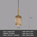 Axyaa Striped Glass Lantern Chandelier LED Pendant Lights for Dining Room Kitchen