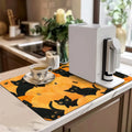 Axyaa Halloween Drying Mat: Absorbent, Heat Resistant, Non-slip Kitchen Counter Pad
